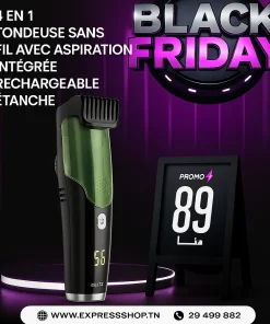 Blitz® -4 En 1 Tondeuse sans fil avec Aspiration Intégrée Rechargeable Étanche