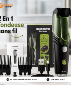 Blitz® -4 En 1 Tondeuse sans fil avec Aspiration Intégrée Rechargeable et Étanche Pour Un Rasage Propre et Précis