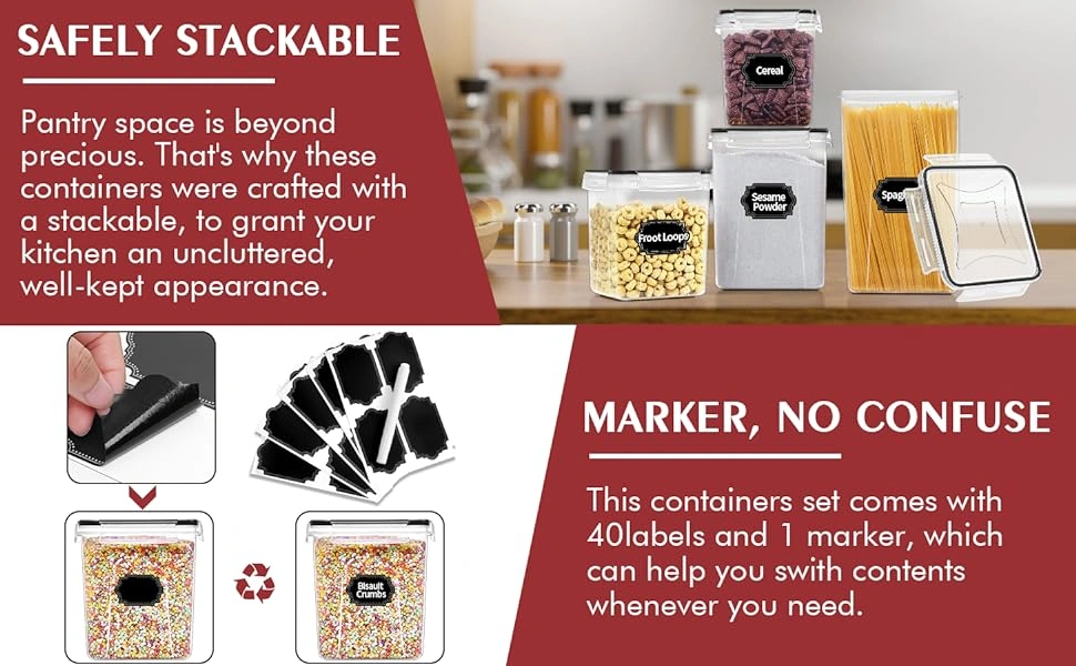 Set 10 Boîtes de Conservation Alimentaires Étanches Et Sans BPA Pour Cuisine & Placards Set 10 Boîtes de Conservation Alimentaires Étanches Et Sans BPA Pour Cuisine & Placards