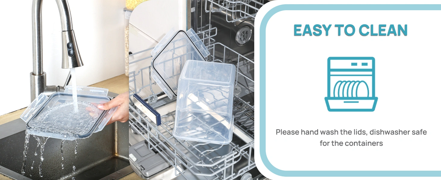 4 Boîtes de Conservation Alimentaires 5,2 L Pour Cuisine & Garde-Manger Sans BPA Et Étanches