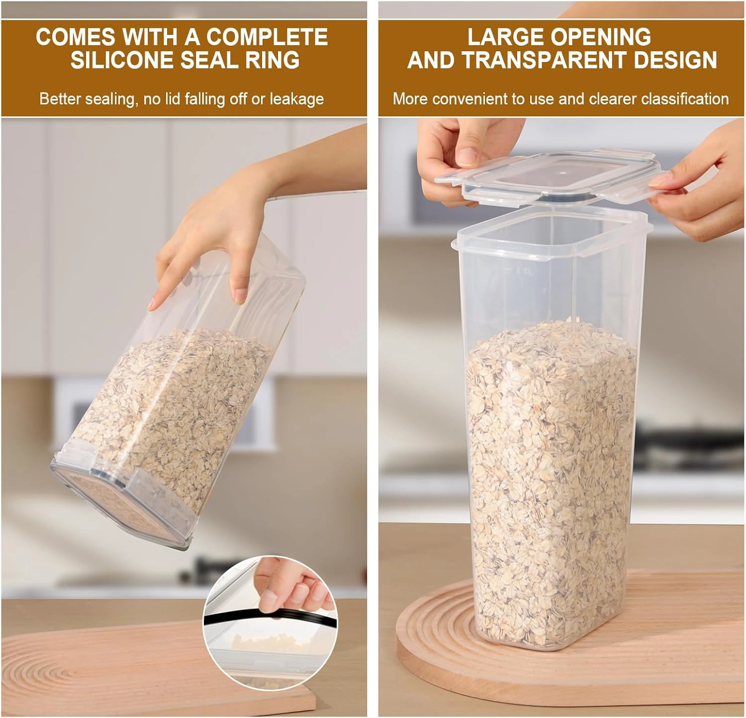 Blitz® - 4 Boîtes de Conservation Hermétiques 2,8 L Alimentaires Sans BPA Pour Un Rangement Idéale