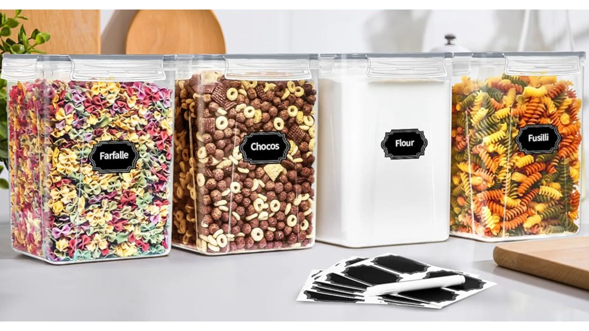 4 Boîtes de Conservation Alimentaires 5,2 L Pour Cuisine & Garde-Manger Sans BPA Et Étanches