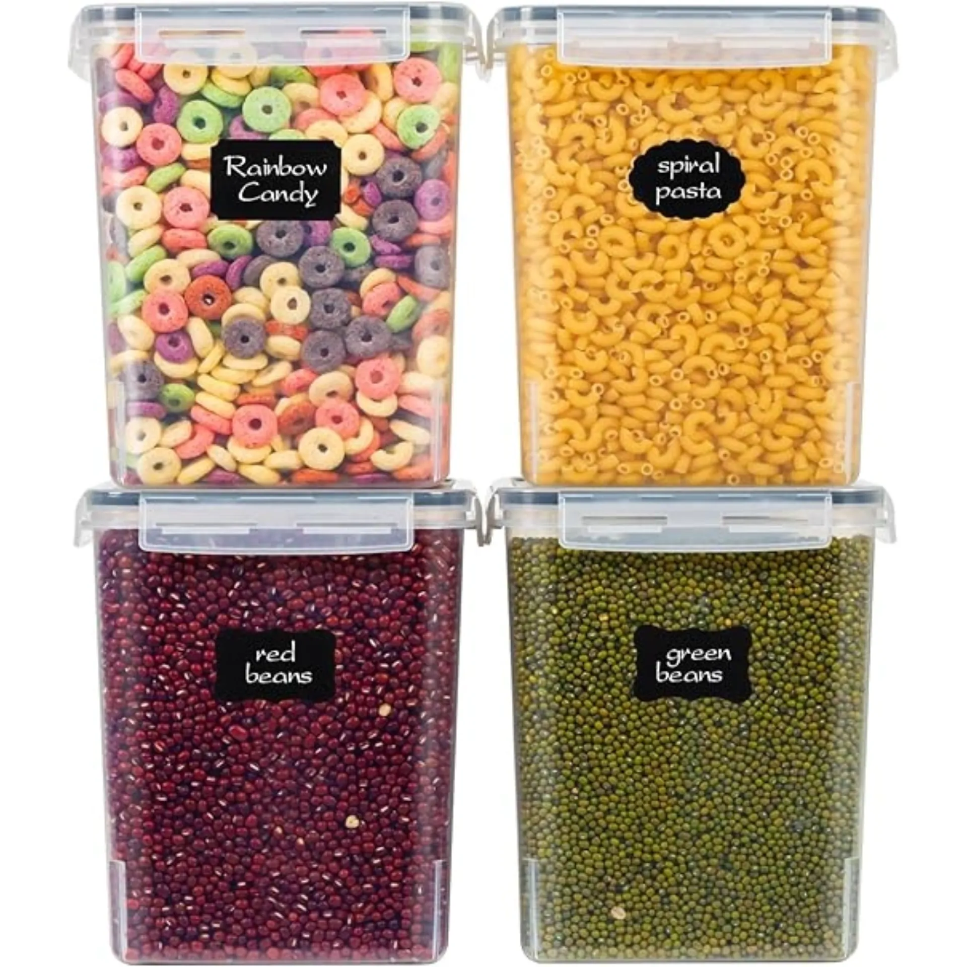 Blitz® - 4 Boîtes de Conservation Alimentaires 5,2 L Pour Cuisine & Garde-Manger Sans BPA Et Étanches