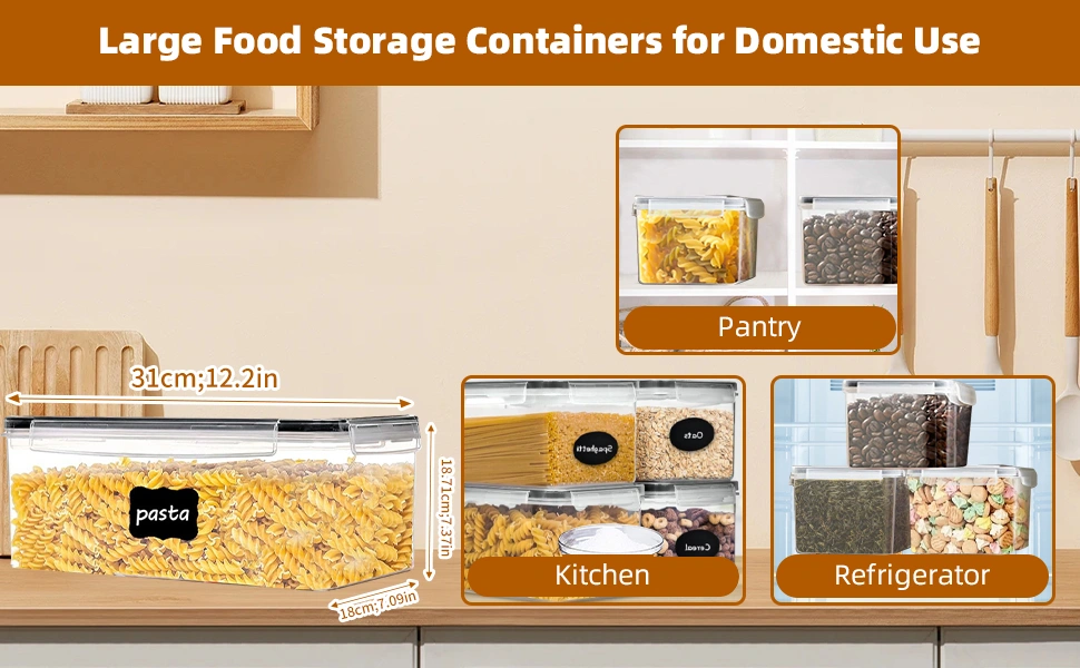 Set de 4 Boîtes de Conservation Longues de Haute Qualité Alimentaire Hermétiques Pour Cuisine