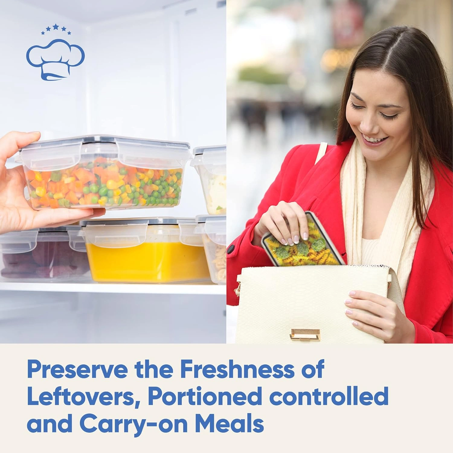 Blitz® - Boîtes de conservation alimentaire 48 pcs Hermétiques Sans BPA Pour Maison et Cuisine (24 Boîtes + 24 Couvercles)