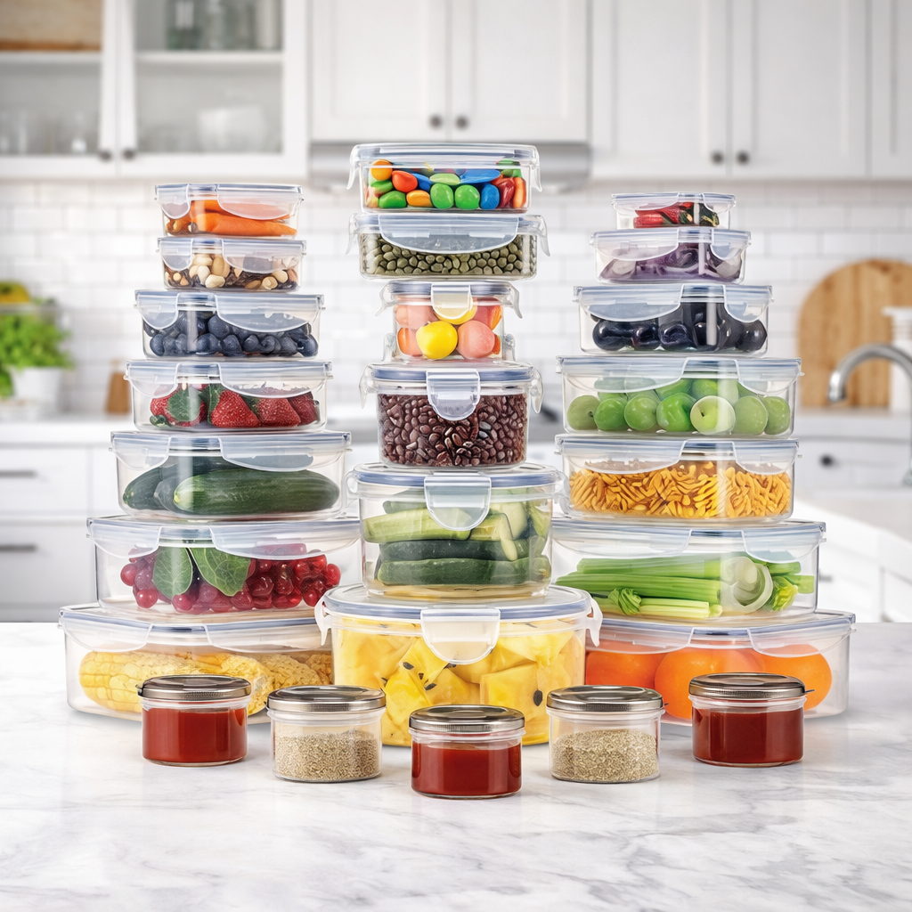 Blitz® - Boîtes de conservation alimentaire 48 pcs Hermétiques Sans BPA Pour Maison et Cuisine (24 Boîtes + 24 Couvercles)