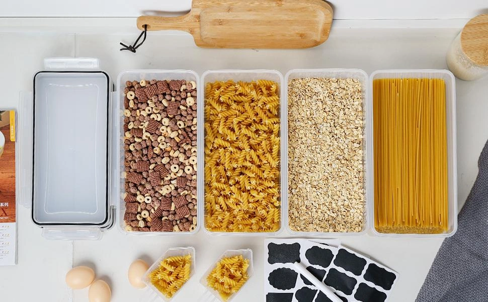 Set de 4 Boîtes de Conservation Longues de Haute Qualité Alimentaire Hermétiques Pour Cuisine