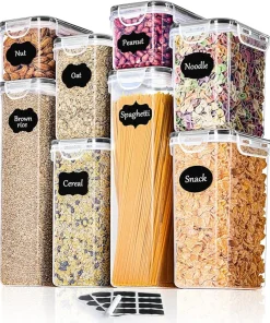 Blitz® - Set de 8 Contenants Alimentaires Hermétiques Transparents Pour Rangement Cuisine et Garde Manger