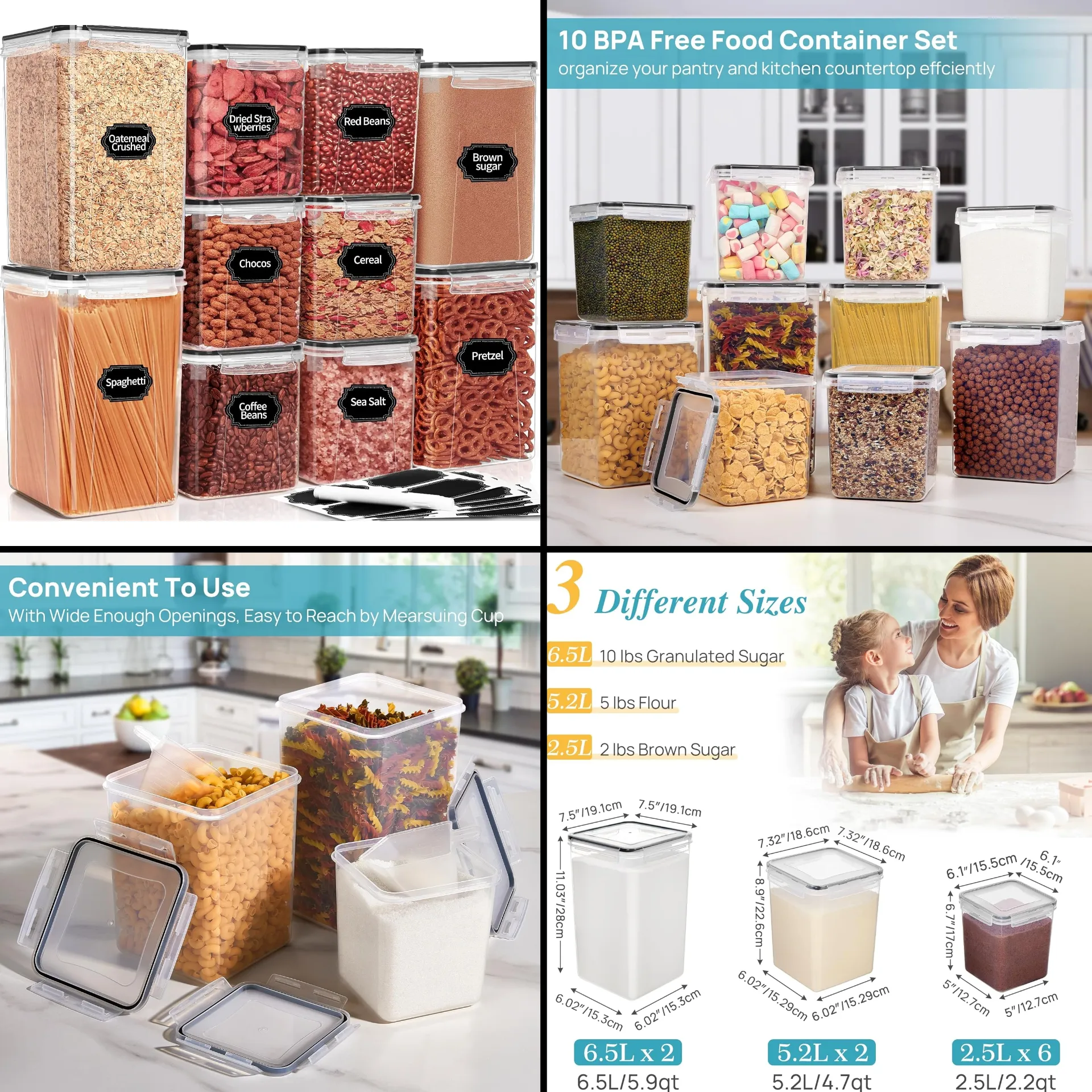Blitz® - Boites de Rangement Hermétiques Multi Tailles Pour Maison et Cuisine Organisation Parfaite