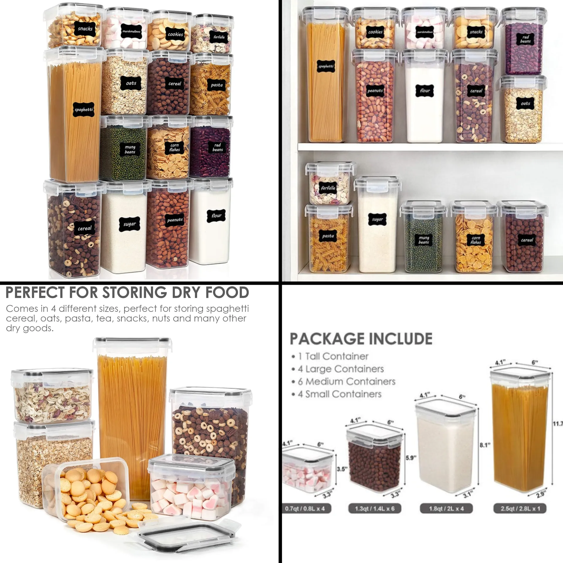 Blitz® - Boites de Rangement Hermétiques Multi Tailles Pour Maison et Cuisine Organisation Parfaite