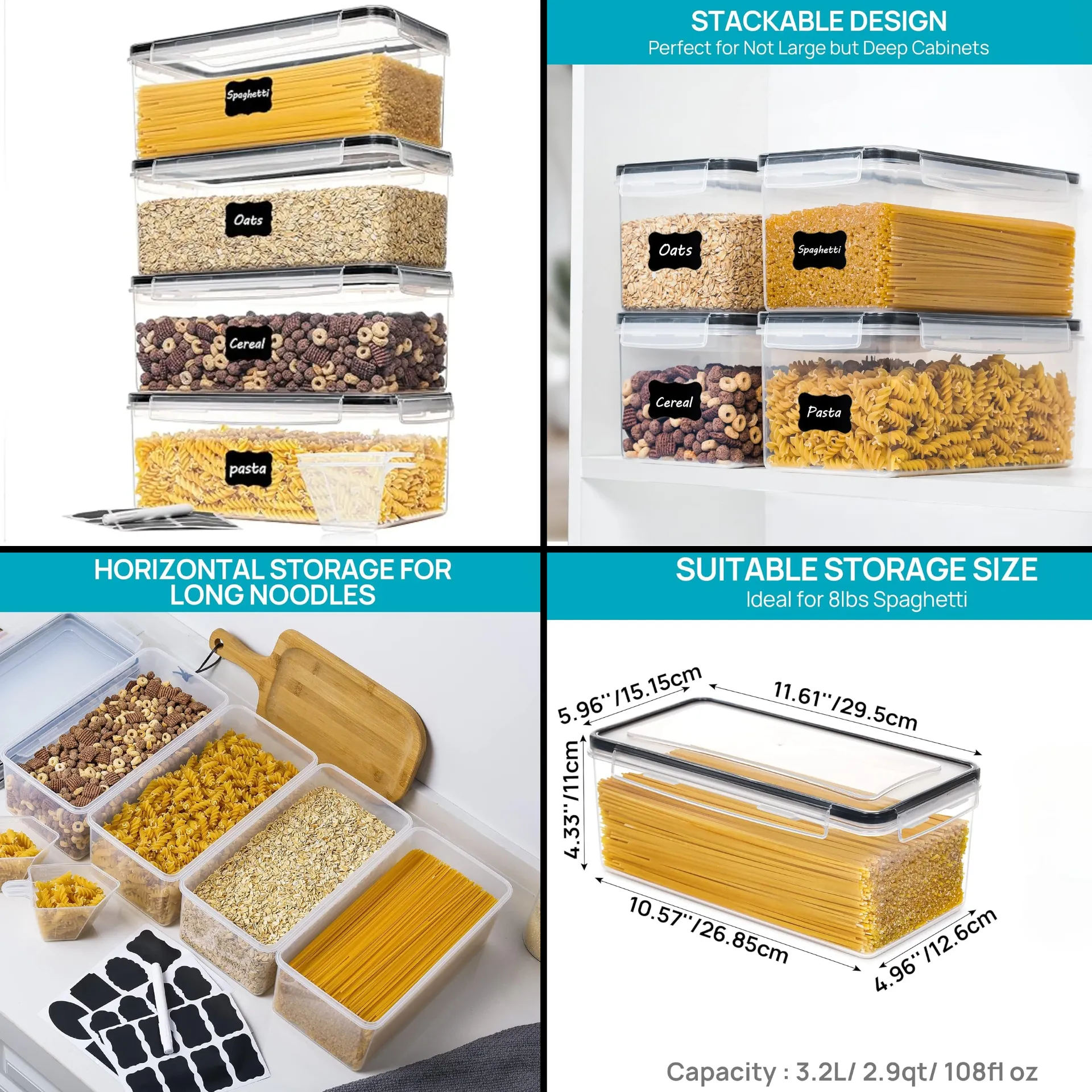 Blitz® - Boites de Rangement Hermétiques Multi Tailles Pour Maison et Cuisine Organisation Parfaite