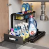 4en1 Organisateur sous évier coulissant 2 niveaux robuste INOX cuisine salle de bain BNBR-2