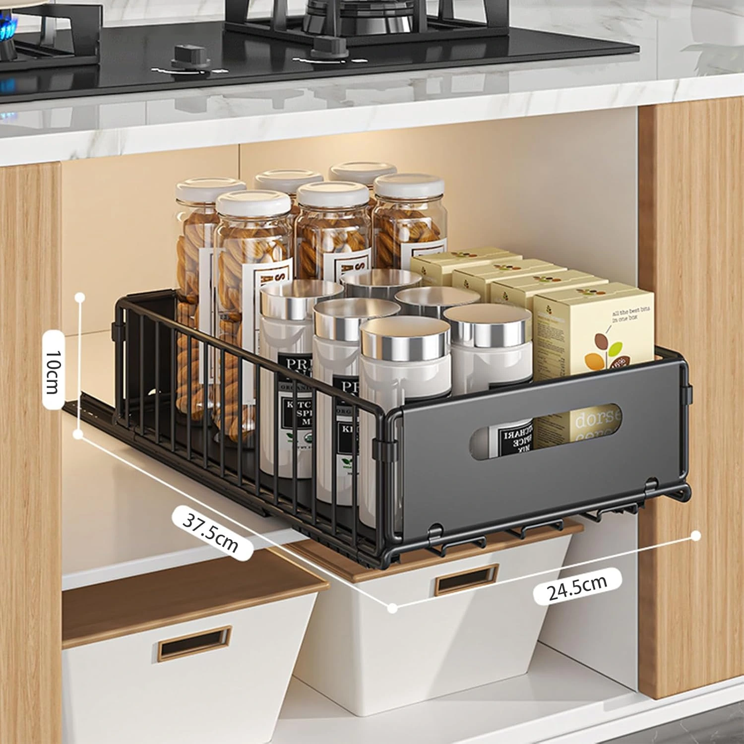 4en1 Organisateur de Placard Coulissant pliable INOX BNBR-4