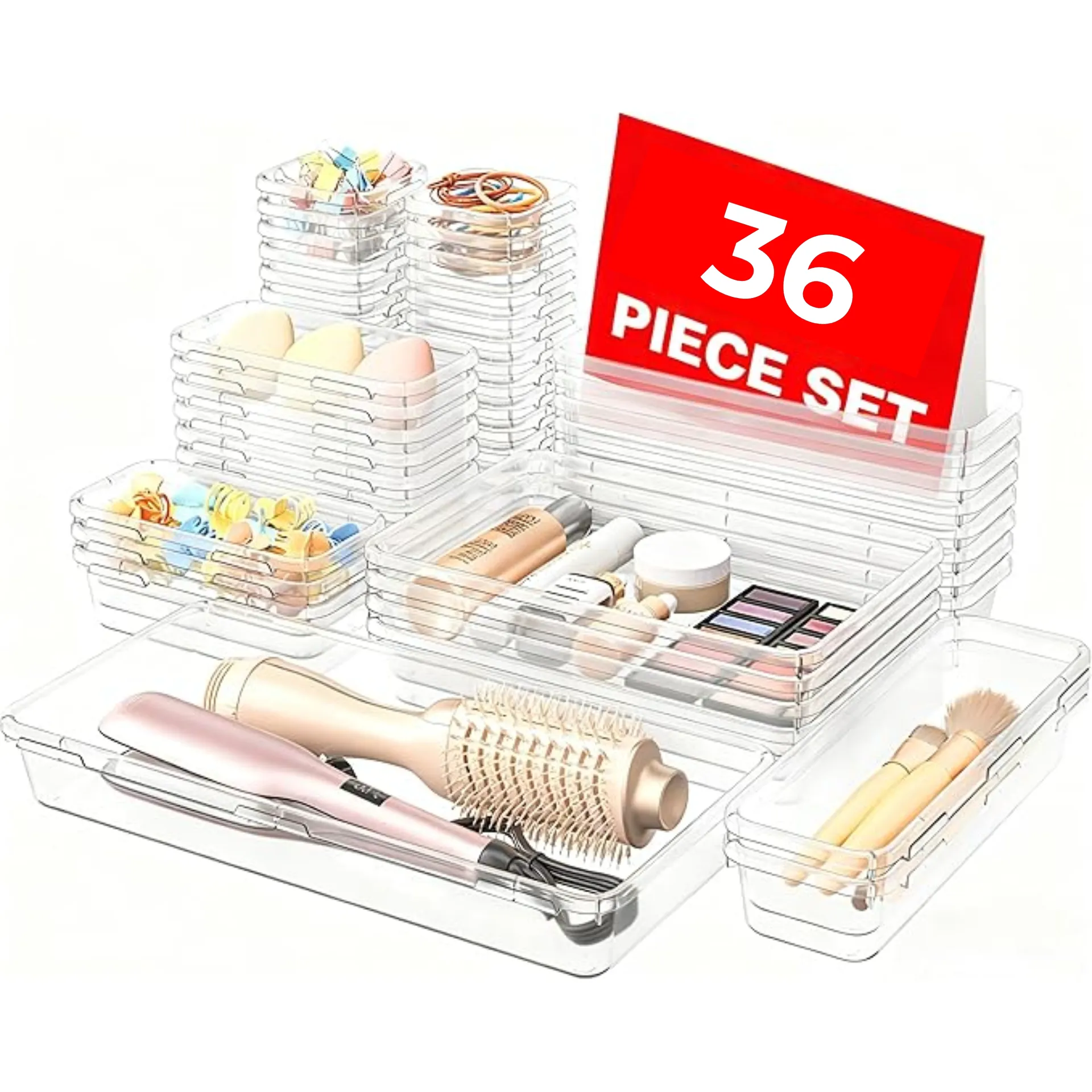 Blitz® - Organisateur Multi-Usage 36 Pièces Polyvalent Pour Accessoires et Maquillage