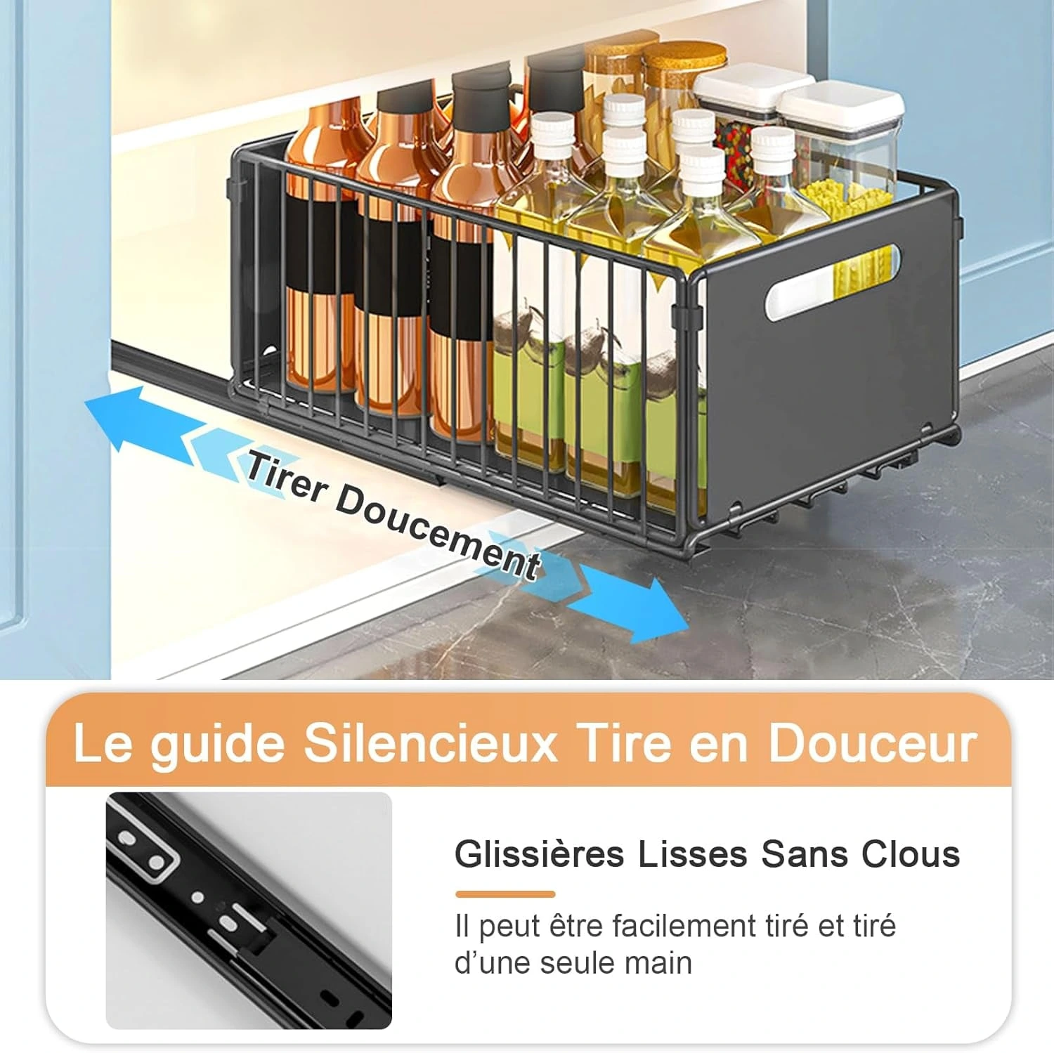 Lot de 2 organisateurs de placard coulissants pliables BNBR-6