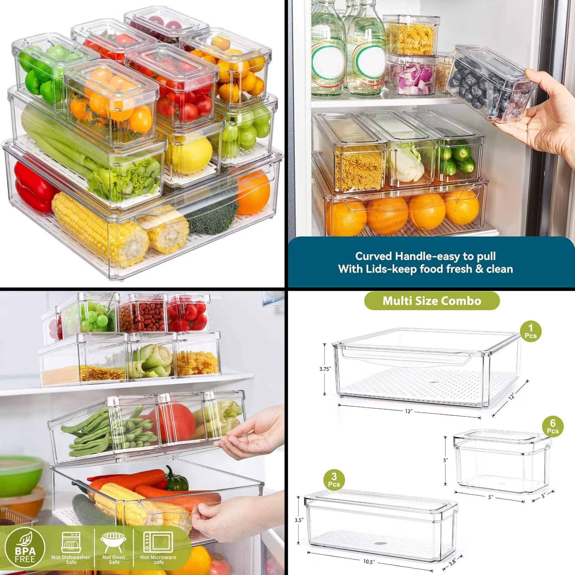 Blitz® - Boites de Rangement Hermétiques Multi Tailles Pour Maison et Cuisine Organisation Parfaite