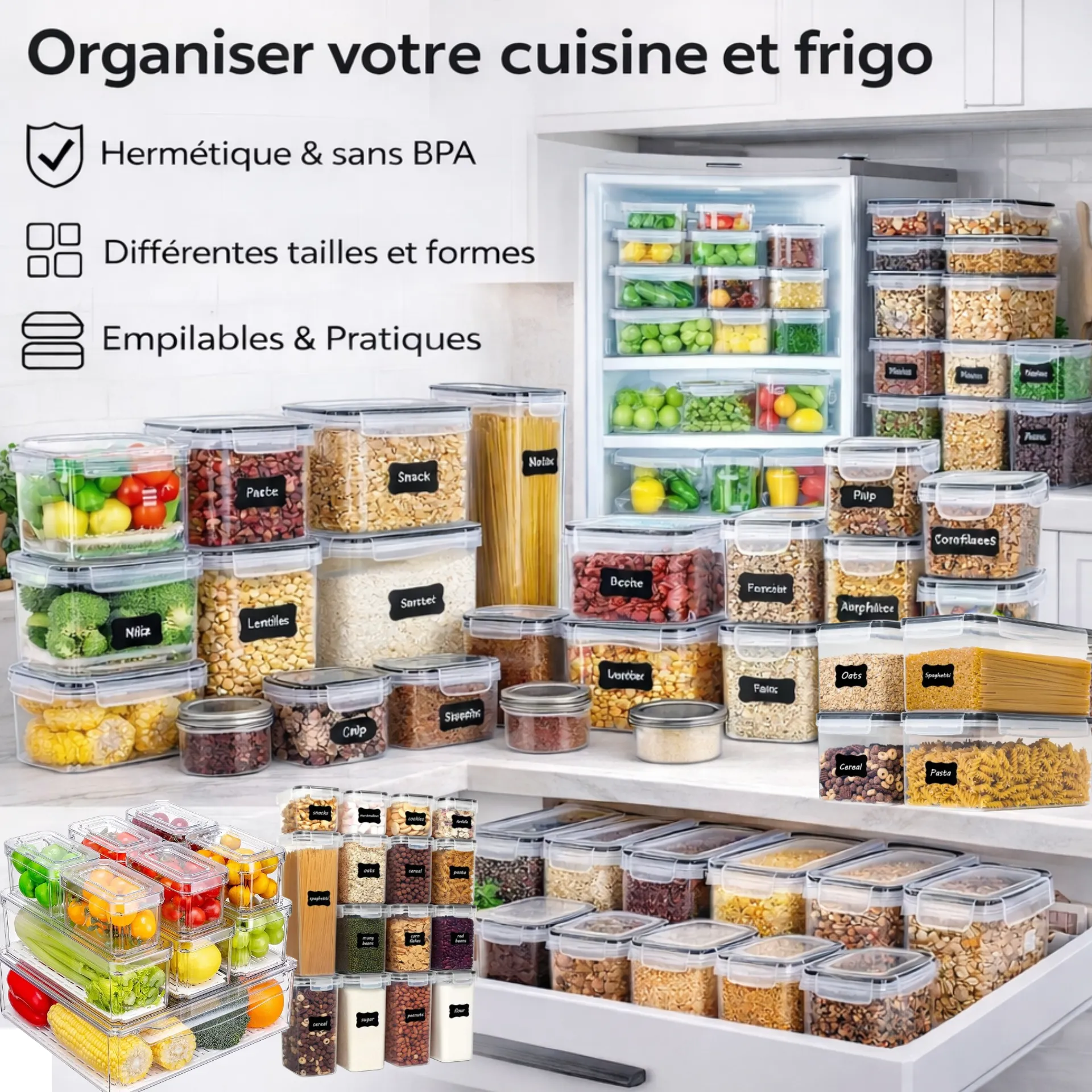 Blitz® – Boites de Rangement Hermétiques Multi Tailles Pour Maison et Cuisine Organisation Parfaite Blitz® - Boites de Rangement Hermétiques Multi Tailles Pour Maison et Cuisine Organisation Parfaite