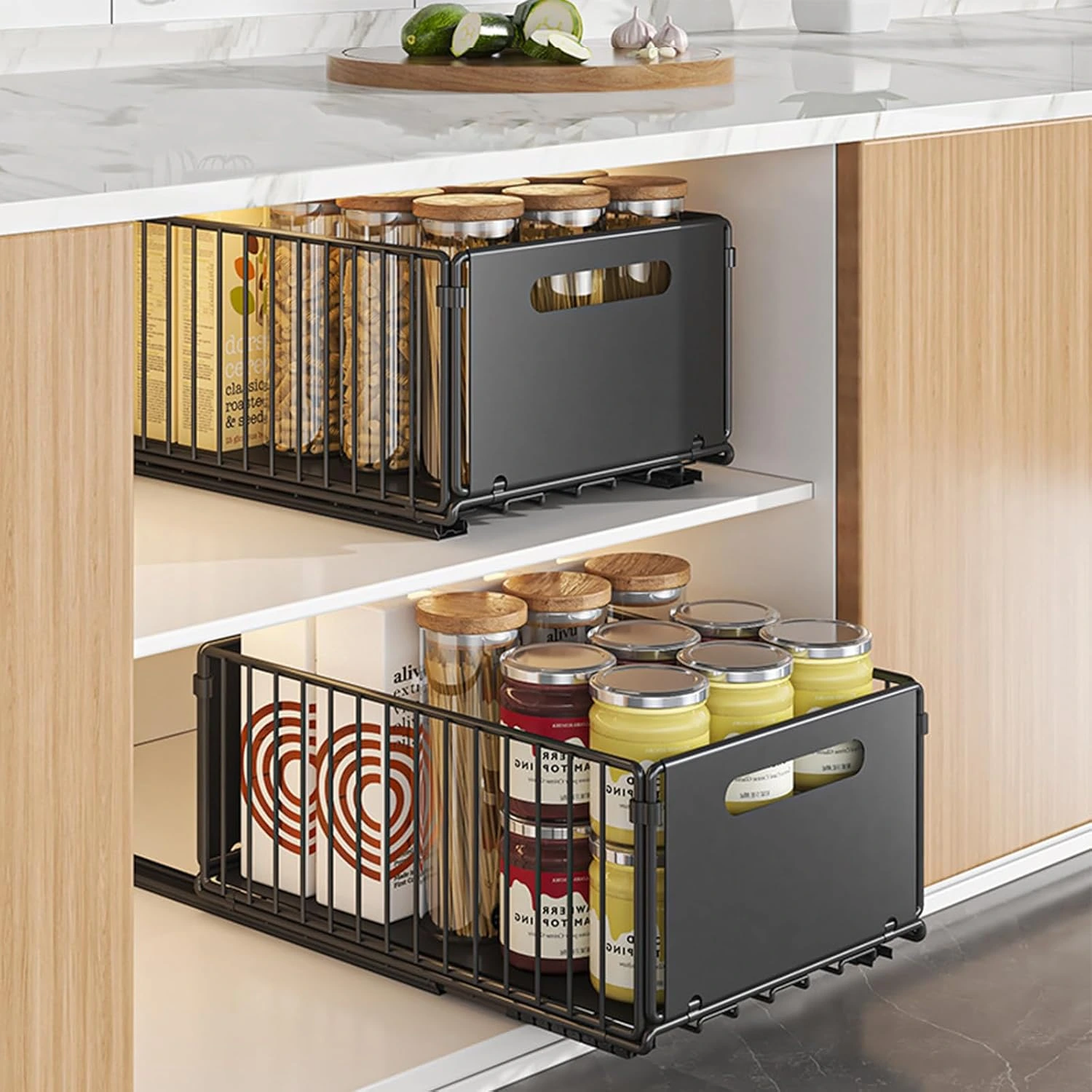 BNBR-5 - 4en1 Organisateur de Placard Coulissant Pliable en INOX Capacité XXXL