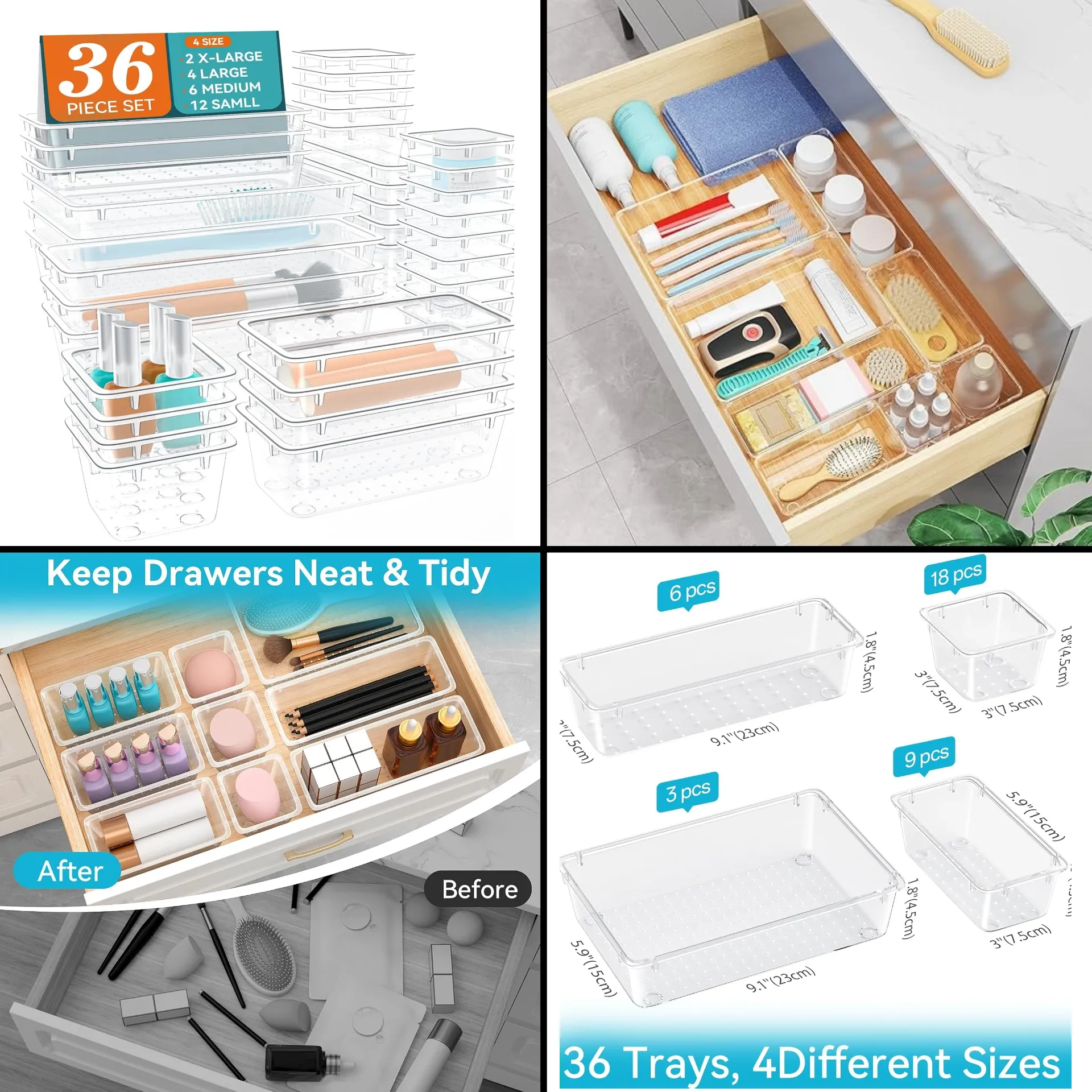 Blitz® - Boites de Rangement Hermétiques Multi Tailles Pour Maison et Cuisine Organisation Parfaite