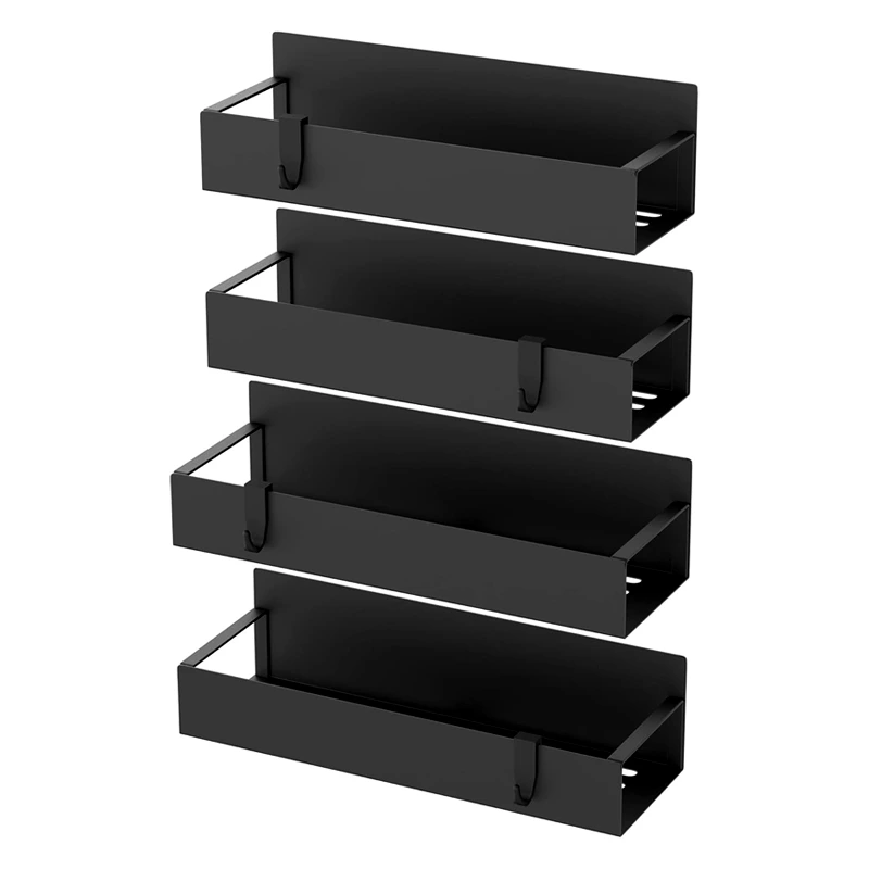 Lot de 4 Étagères Magnétiques INOX avec Crochets Rangement Pratique Cuisine Salle de Bain Réfrigérateur BNBR-8 Lot de 4 Étagères Magnétiques INOX avec Crochets Rangement Pratique Cuisine Salle de Bain Réfrigérateur BNBR-8