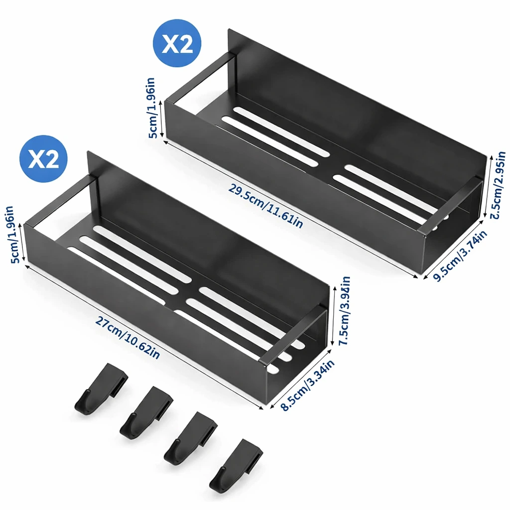 Lot de 4 Étagères Magnétiques INOX avec Crochets Rangement Pratique Cuisine Salle de Bain Réfrigérateur BNBR-8 Lot de 4 Étagères Magnétiques INOX avec Crochets Rangement Pratique Cuisine Salle de Bain Réfrigérateur BNBR-8
