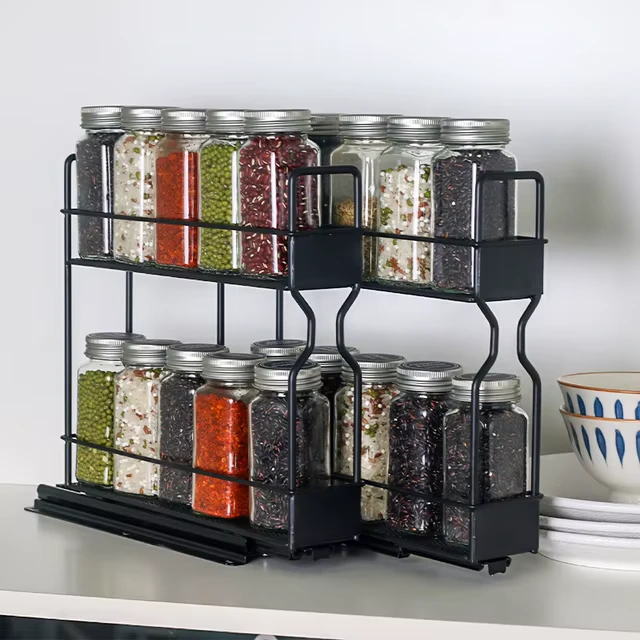 5en1 Étagère à épices extensible à 2 niveaux INOX pour cuisine BNBR-13 5en1 Étagère à épices extensible à 2 niveaux INOX pour cuisine BNBR-13