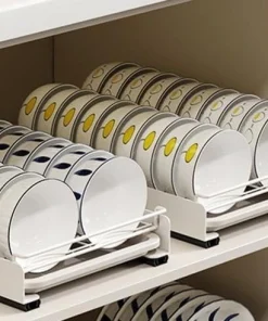 4en1 Étagère de rangement coulissante en INOX avec panier et support vaisselle multifonction BNBR-11