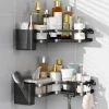 9en1 Set de 2 Étagères douche d'angle sans perçage INOX rangement salle de bain BNBR-9