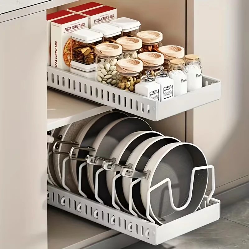 4en1 Organisateur Coulissante en INOX avec 8 séparateurs réglables BNBR-12 4en1 Organisateur Coulissante en INOX avec 8 séparateurs réglables BNBR-12