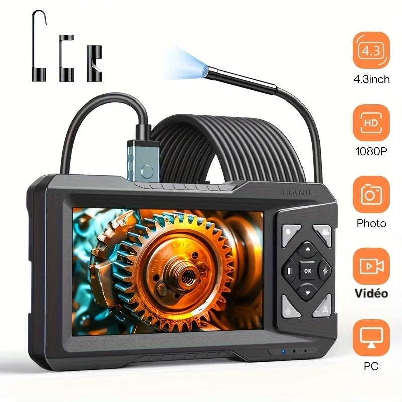 5en1 Caméra Inspection Endoscope ES01 Professionnelle avec écran HD 4.3 pouces