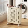 Panier à linge pliable avec roulettes multifonction rangement pratique maison