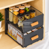 BNBR-18 - 2 Organisateurs Coulissant en INOX avec Poignée en Bambou pliable ( quantite 2 )