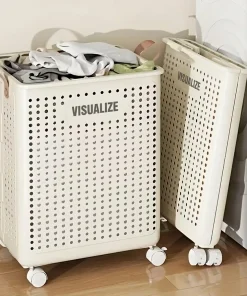 4en1 Panier à linge pliable grande capacité avec roulettes