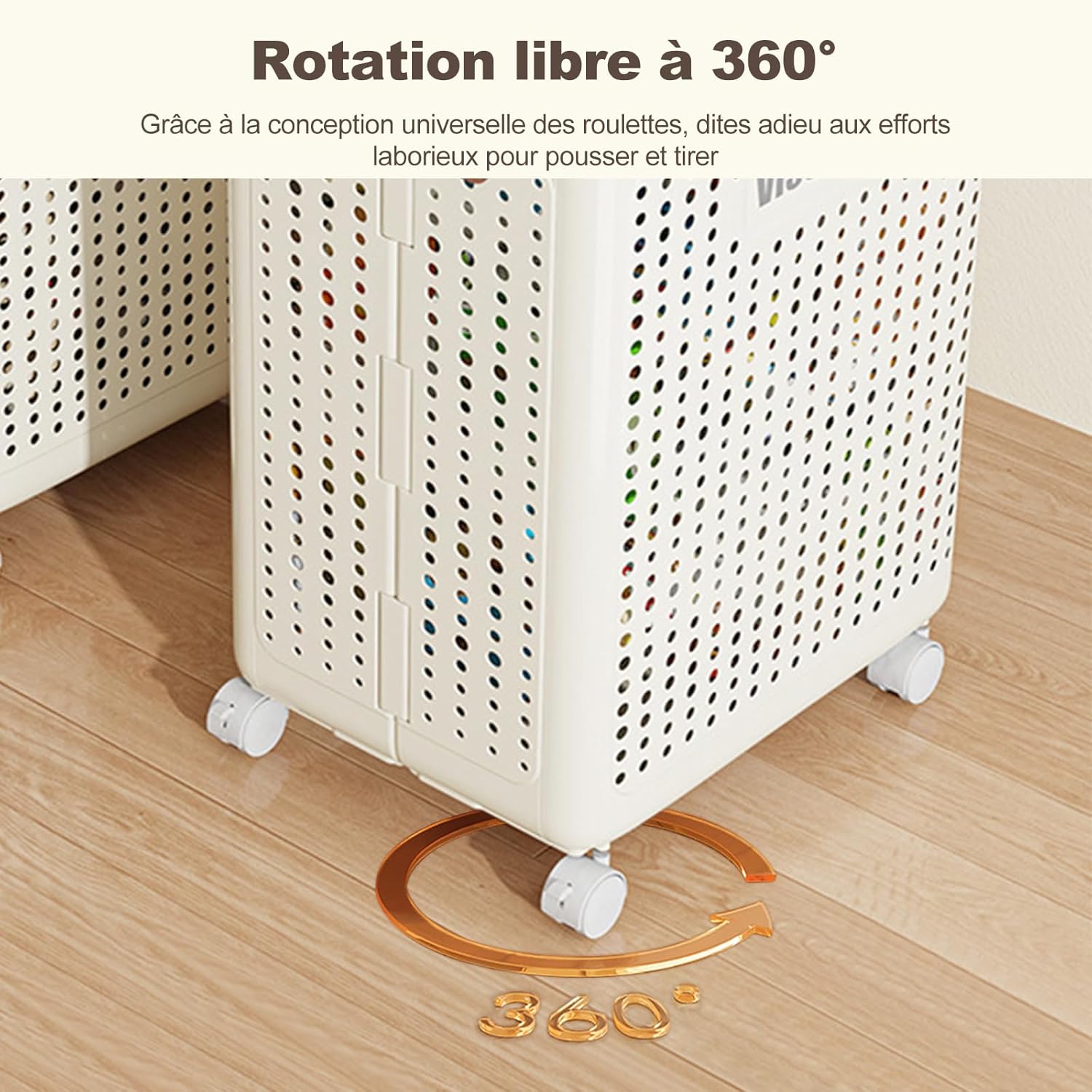 4en1 Panier à linge pliable avec roulettes multifonction rangement pratique maison