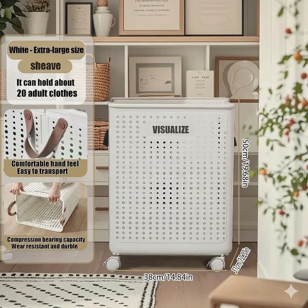 4en1 Panier à linge pliable grande capacité avec roulettes 4en1 Panier à linge pliable grande capacité avec roulettes