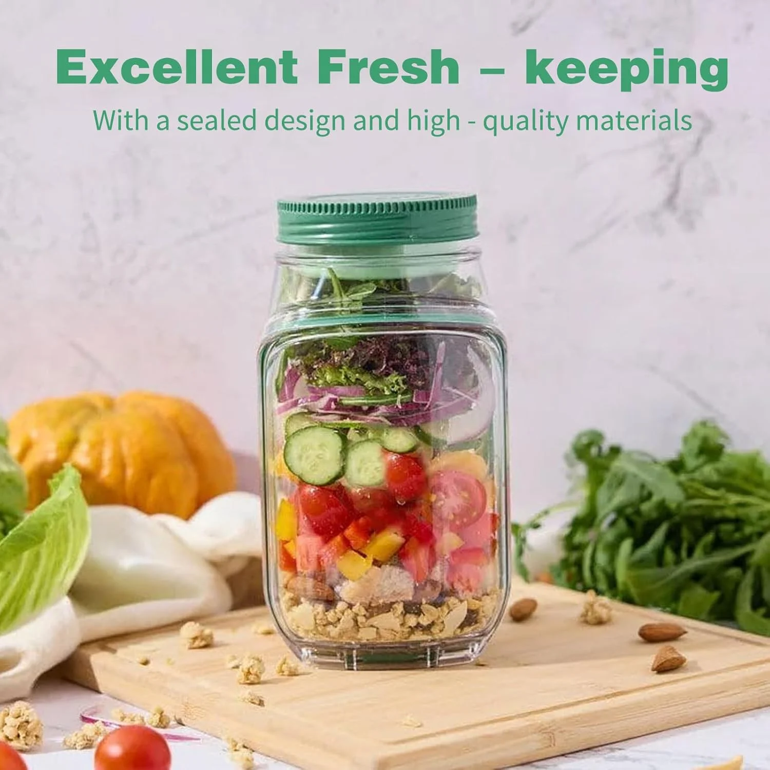 3en1 Lunch box fraîcheur pour repas sains et salades croustillantes