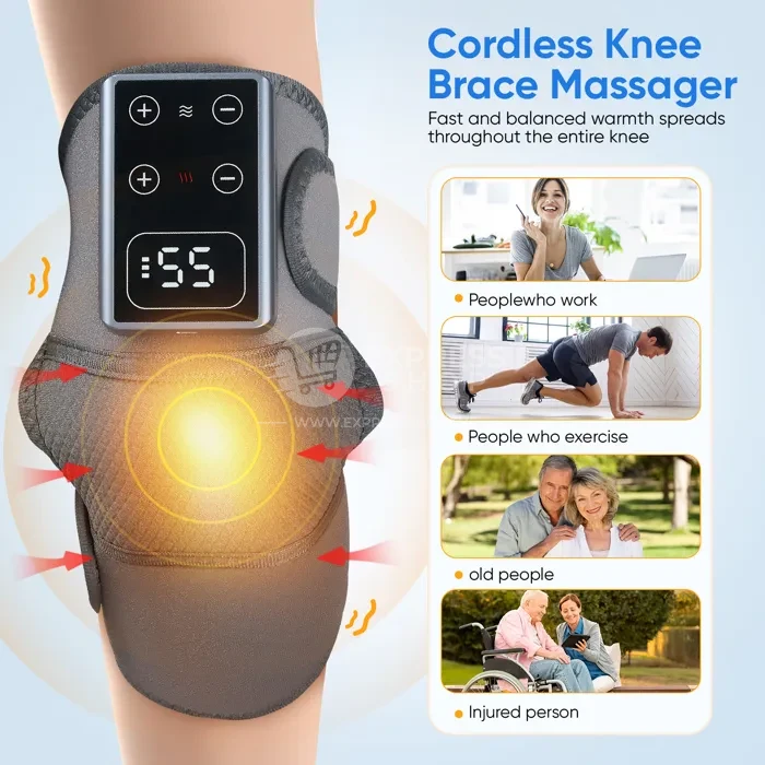 4en1 Masseur Intelligent Sans Fil  – Chauffant & Vibrant pour Soulager les Douleurs Articulaires