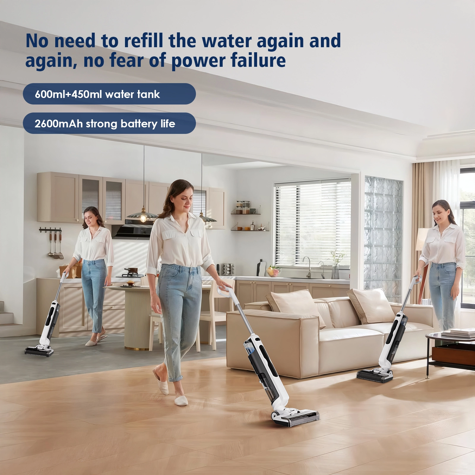 Blitz® 4-in-1 Smart Cordless Robot Vacuum – Powerful, Lightweight & Quiet Professional Floor Cleaning Robot - Tunisie