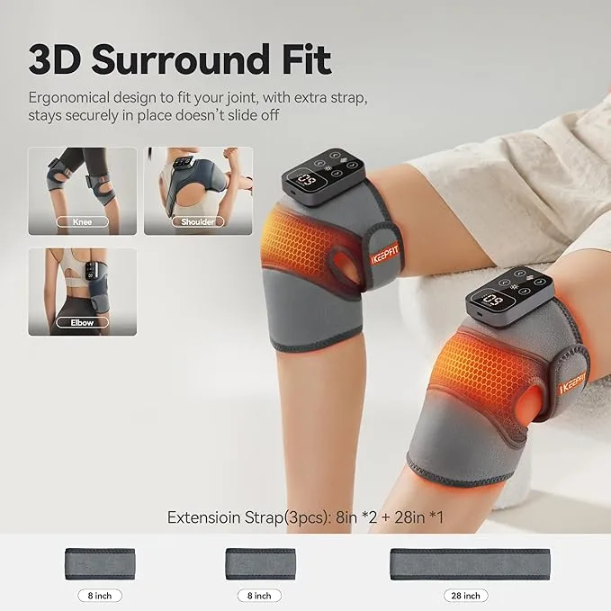 4en1 Masseur Intelligent Sans Fil  – Chauffant & Vibrant pour Soulager les Douleurs Articulaires