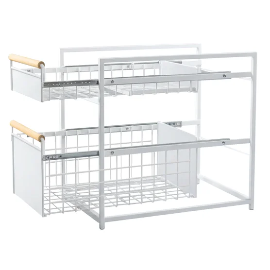 BNBR-15F -6en1 Étagère sous évier acier inoxydable rangement cuisine salle de bain