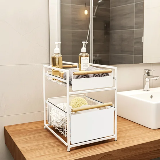 BNBR-15F -6en1 Étagère sous évier acier inoxydable rangement cuisine salle de bain