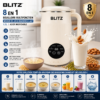 Blitz® - 8en1 Bouilloire Multifonction Jus et machine à Lait 1.2 L en Acier Inoxydable avec Interface Tactile