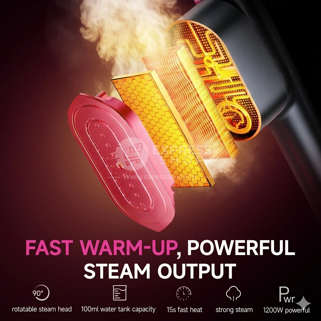 Blitz® - 5en1 Fer à Vapeur Portable 1200W – Mini Défroisseur Vertical Ultra Puissant