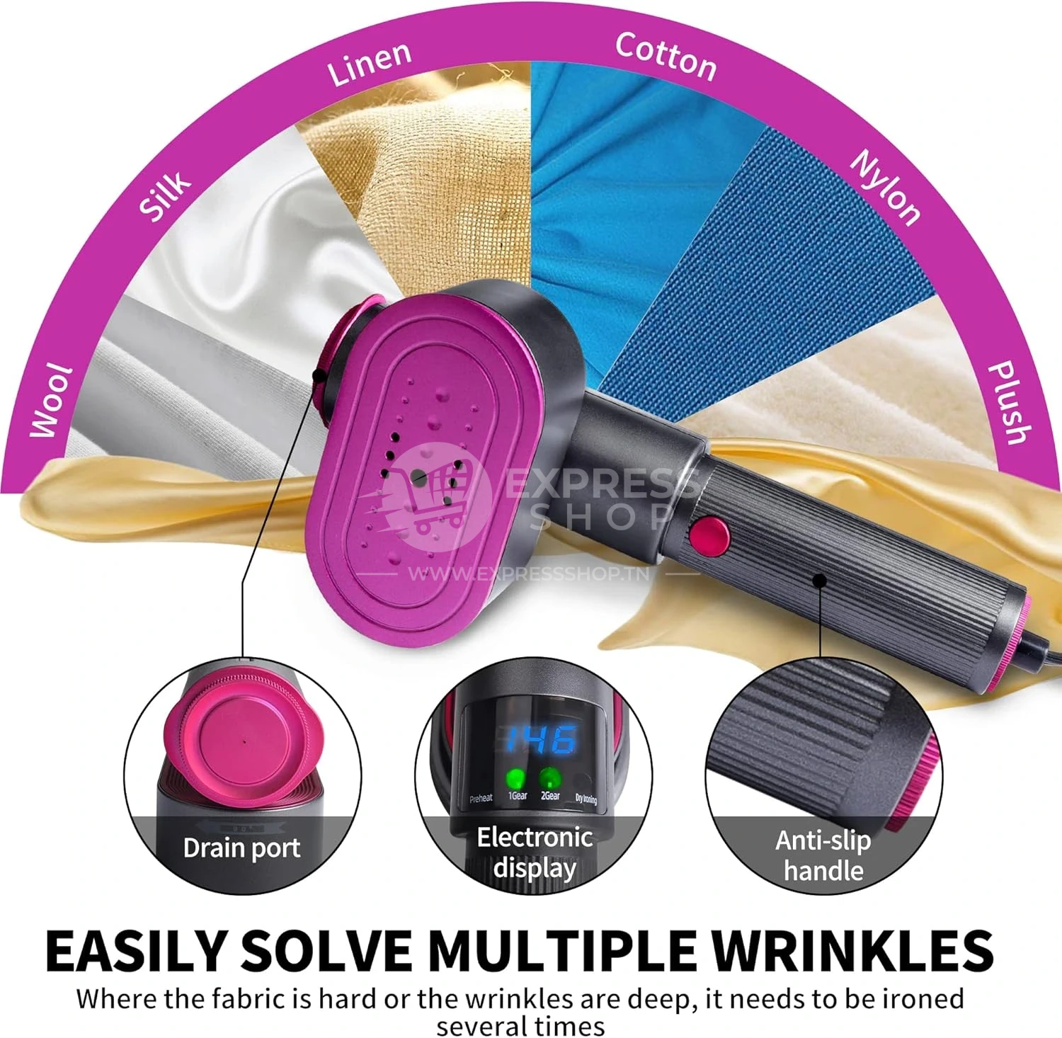 Blitz® - 5en1 Fer à Vapeur Portable 1200W – Mini Défroisseur Vertical Ultra Puissant