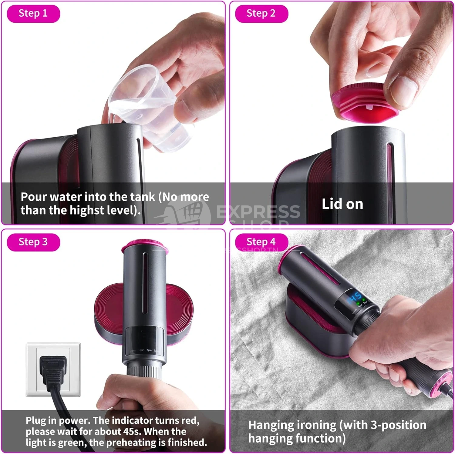 Blitz® - 5en1 Fer à Vapeur Portable 1200W – Mini Défroisseur Vertical Ultra Puissant