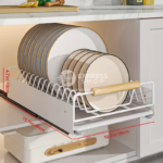 BNBR-1110- 2 Étagères de rangement coulissante acier inoxydable panier support vaisselle (quantite 2)