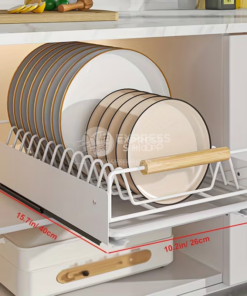 BNBR-11- 2 Étagères de rangement coulissante acier inoxydable panier support vaisselle (quantite 2)