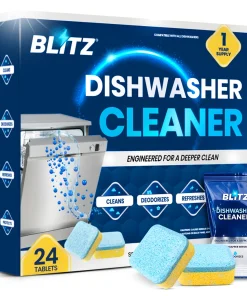 BLITZ - 3en1 Nettoyant lave-vaisselle puissant élimine graisses et mauvaises odeurs