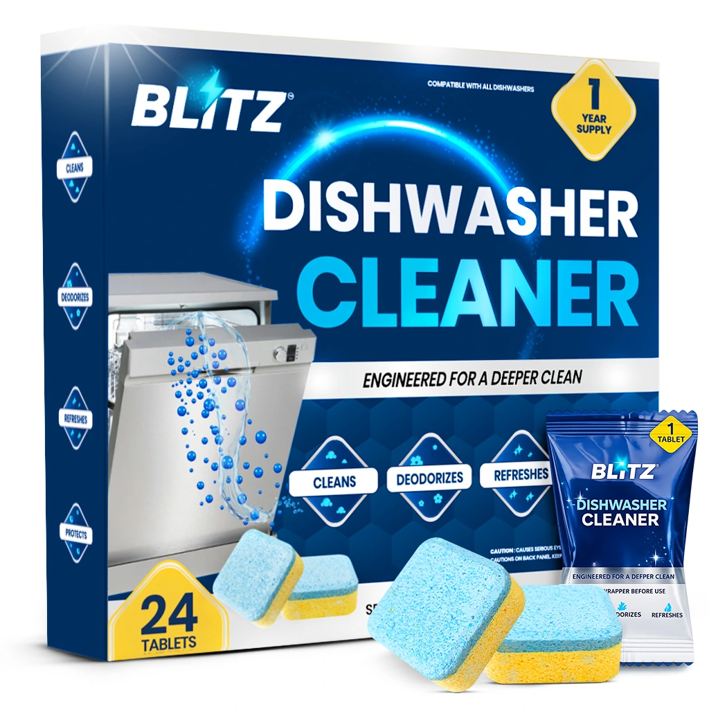 BLITZ - 3en1 Nettoyant lave-vaisselle puissant élimine graisses et mauvaises odeurs