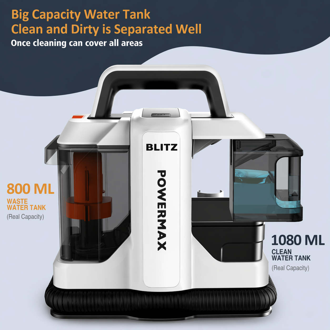 Blitz® - 5en1 Nettoyeur De Taches Portable Professionnel 750W Puissant, Silencieux Pour Canapés Tapis Et Voitures